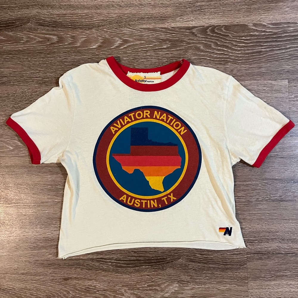 Aviator Nation Austin Texas Ringer Tee T-Shirt